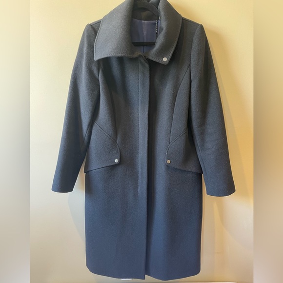 Elie Tahari Wool Blend Fitted Coat Size Large - Picture 7 of 9